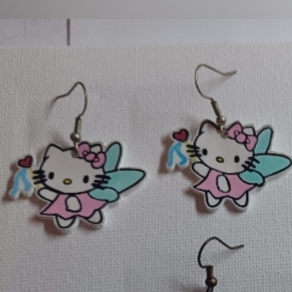 4/$60 New Hello Kitty Fairy Pair of Earrings - Hand-Made